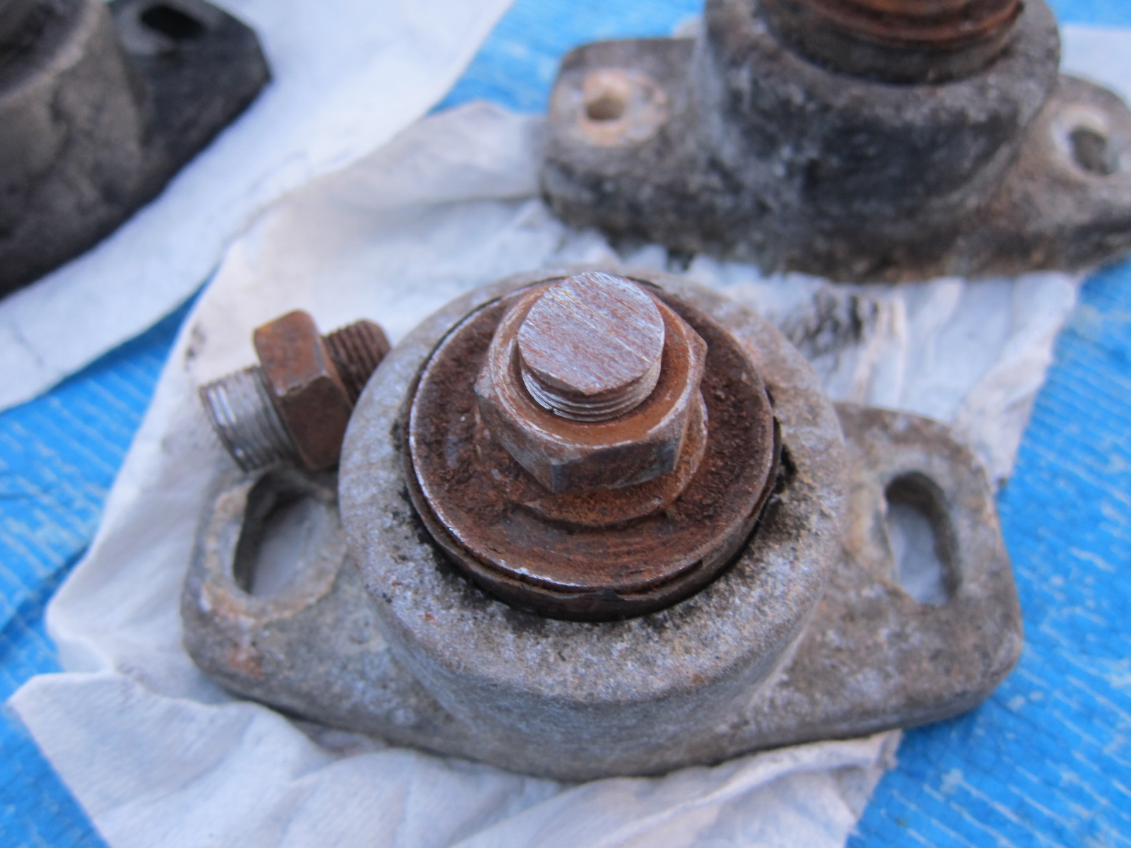 Some rusted bolts on motor mounts needed to be cut off.